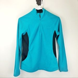 Reebok Fleece Pullover Jacket Teal and Black Size Small